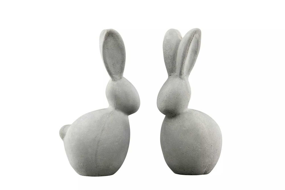 Zając Zajączek betonowy 2 wzory szary h17cm. 50107