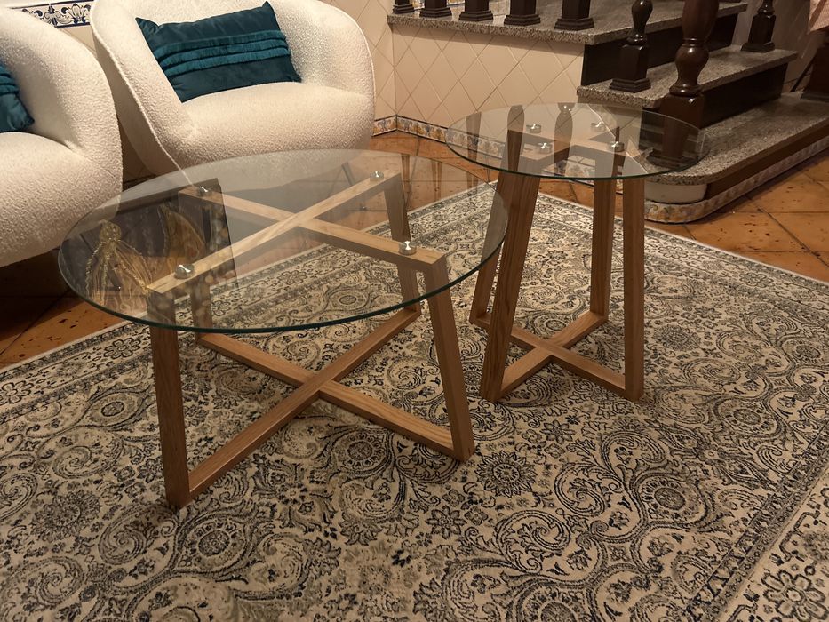 2 mesas conjunto - vidro