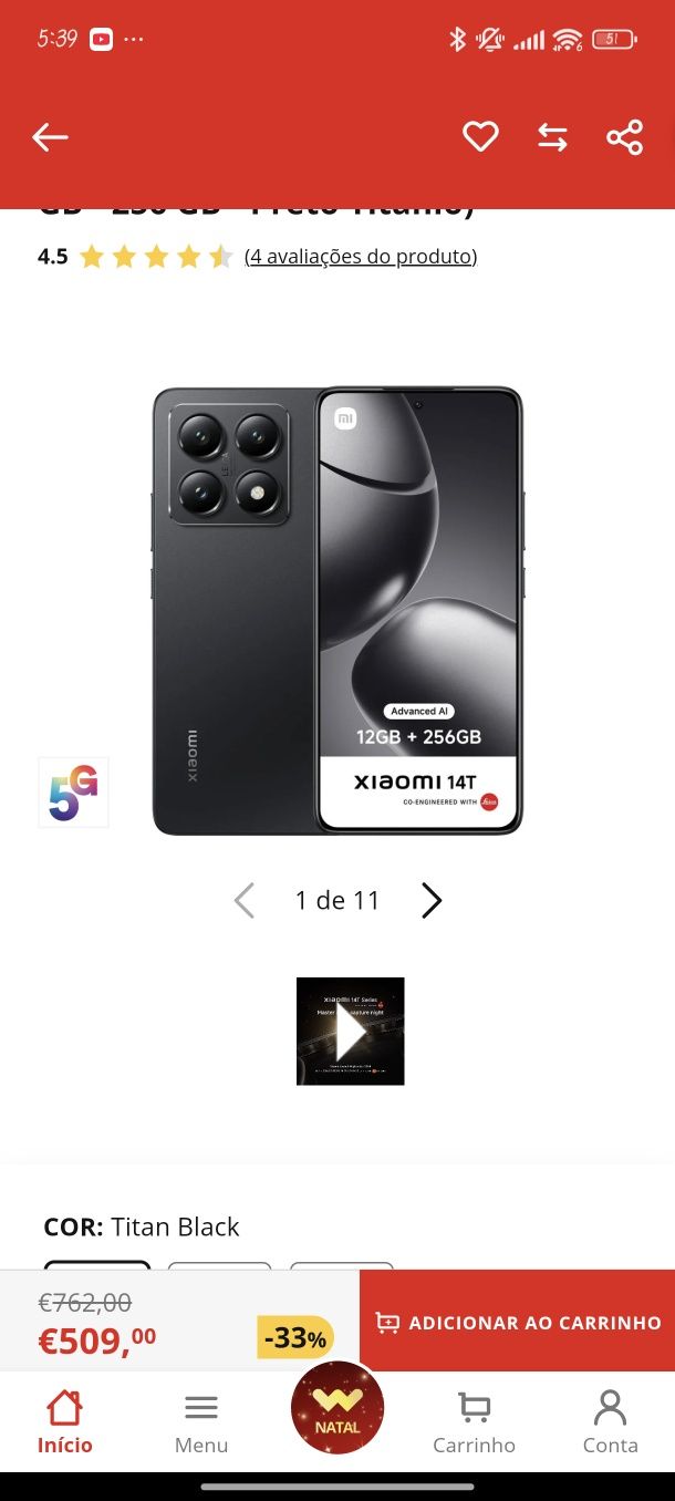 Vendo Xiaomi 14t novo