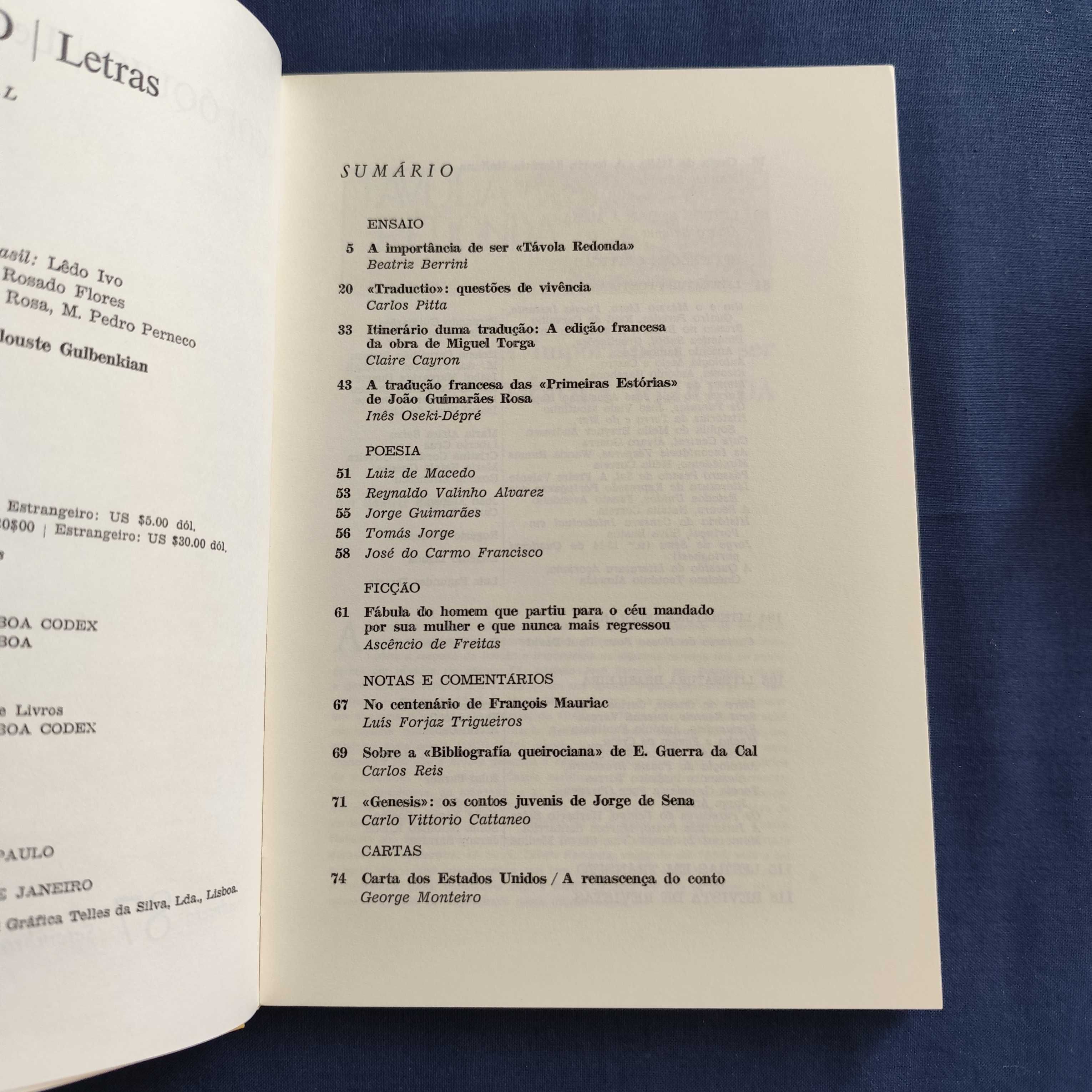 Revista Colóquio Letras 87 - Setembro 1985