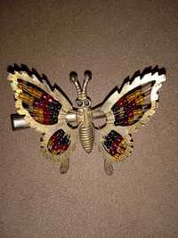 Broszka metalowa - motyl