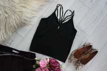 elegancka bluzka~ozdobne łańcuszki~River Island r.38~impreza~karnawał