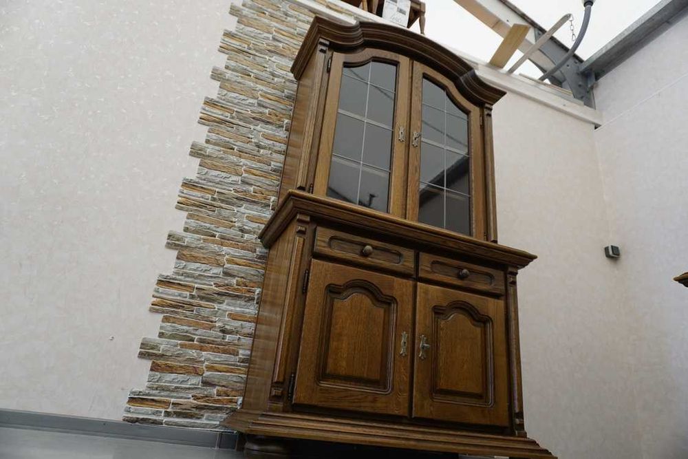 Witryna z Komodą Dębowa Ciemna 4 drzwiowa szer. 125 cm ( p-1281 )