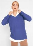 AE3389 B.P.C sweter niebieski w serek r.36/38