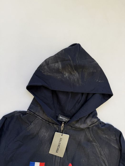 зип худи Balenciaga Paris polo dirty zip up M L vetements rick owens