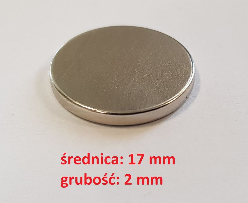 Magnesy neodymowe 17x2 mm z dożywotnią gwarancją mocy