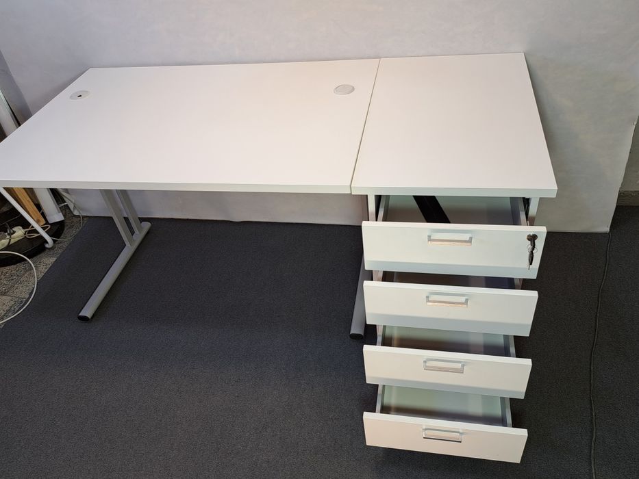 Biurko proste SVENBOX 120x80  plus dostawka 50x80cm