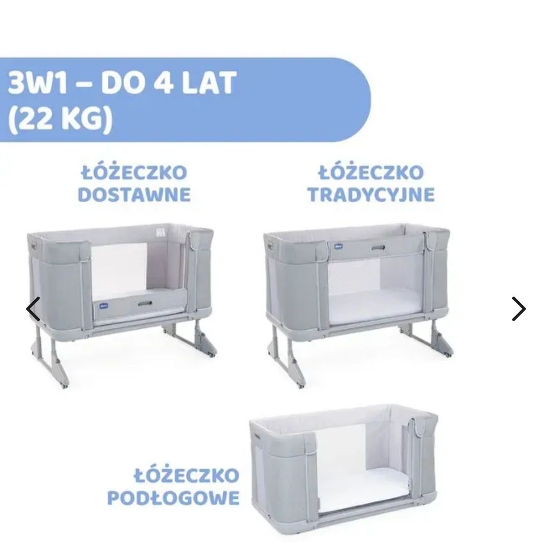 CHICCO NEXT2ME FOREVER łóżeczko dostawne
Wymiary po rozłożeniu: 121 x