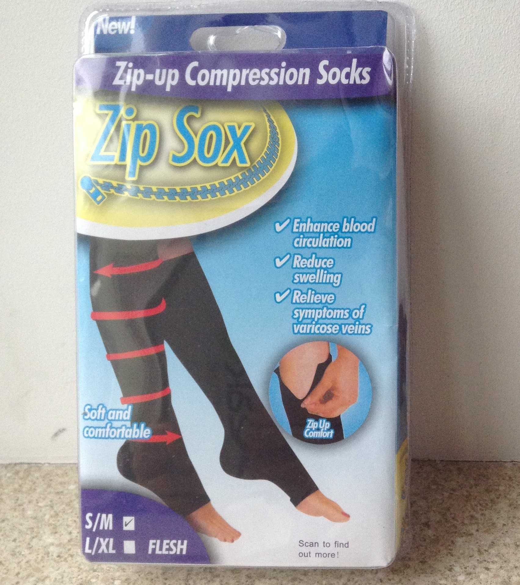 Лечебные компрессионные гольфы на молнии Zip Sox, размер M