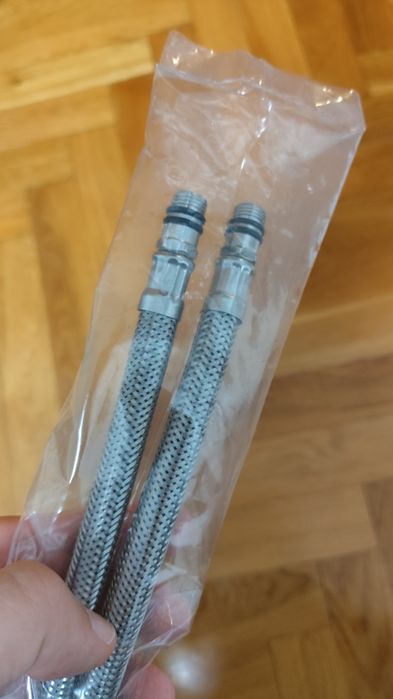 Nowe wężyki do podłączenia baterii / kranu – 3/8 cala, 40 cm (2 szt.)