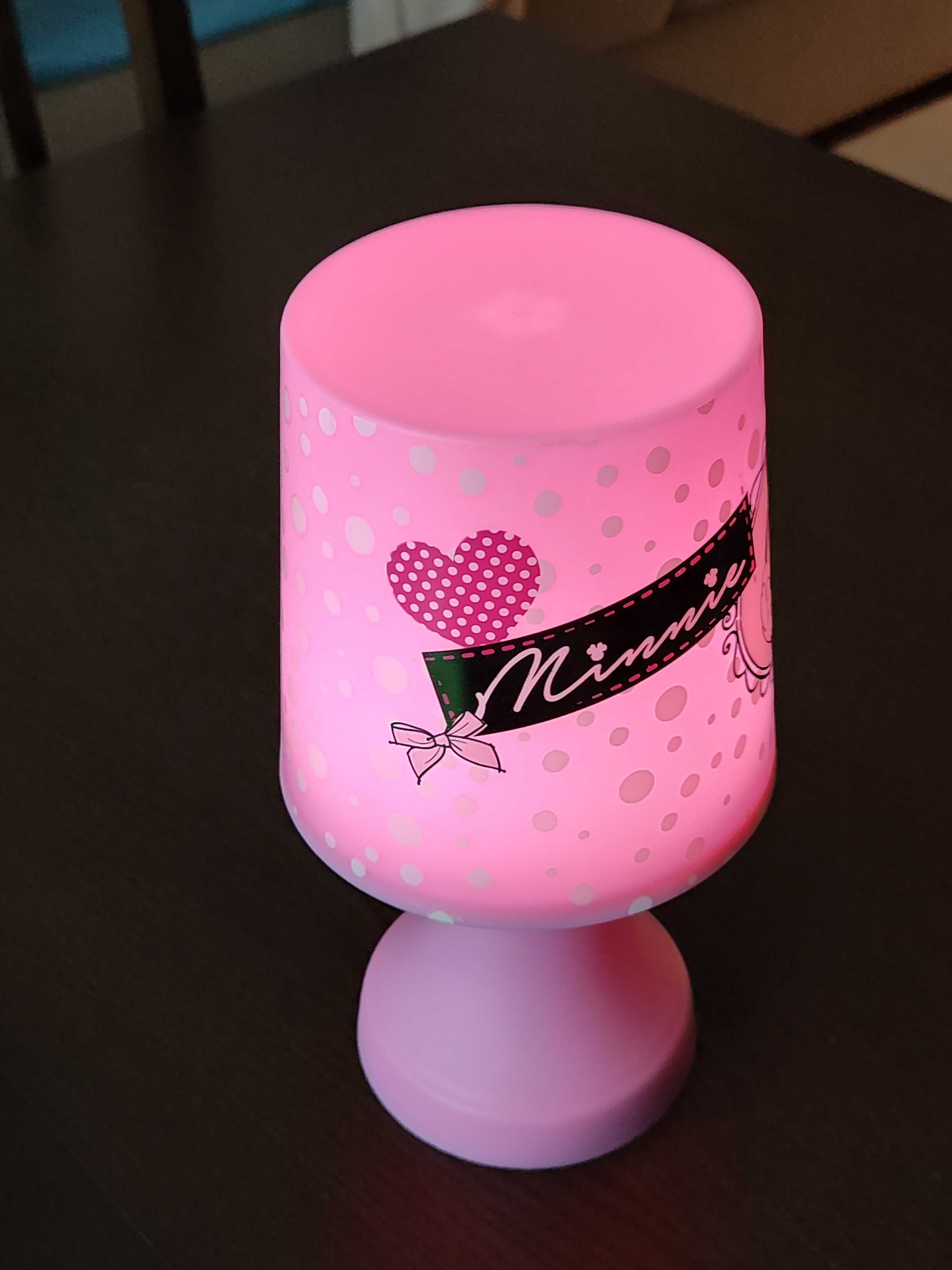 Lampka różowa dla dziecka, nocna z motywem Minnie Mouse (Disney)