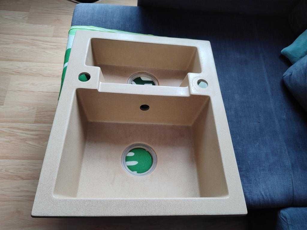Zlewozmywak granitowy model JORG   60cm   1,5 komorowy Beżowy Stan DB