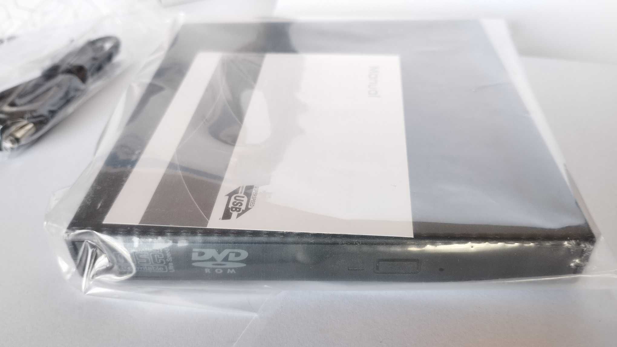 NOVO - Leitor/Gravador CD/DVD-ROM Externo