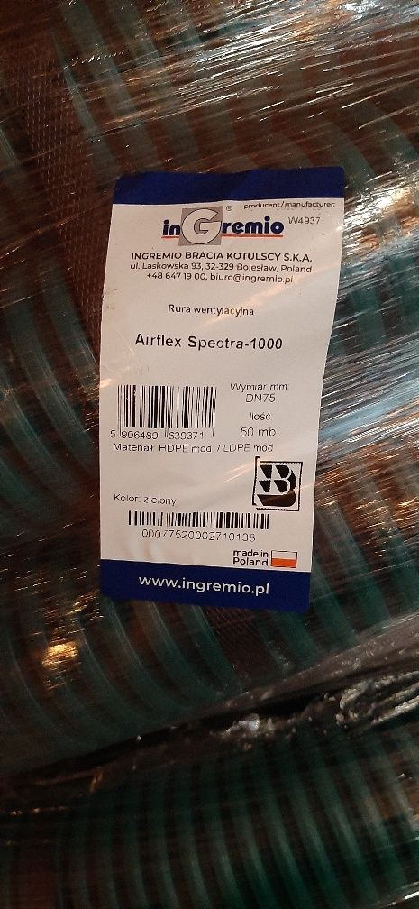 Rury do rekuperacji Airgreen Ingremio Spectra 1000 Antybakteryjne DN75