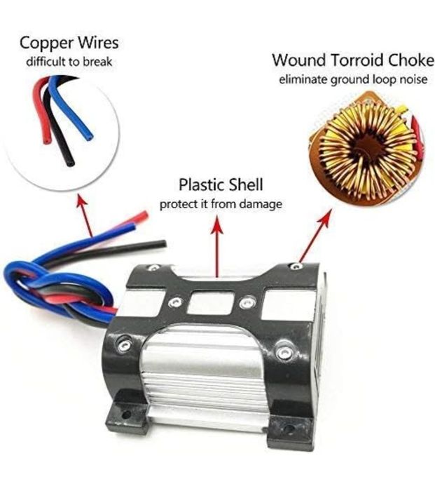 Шумоподавник для автомобільної аудіосистеми 10A | Фільтр шуму,ізолятор