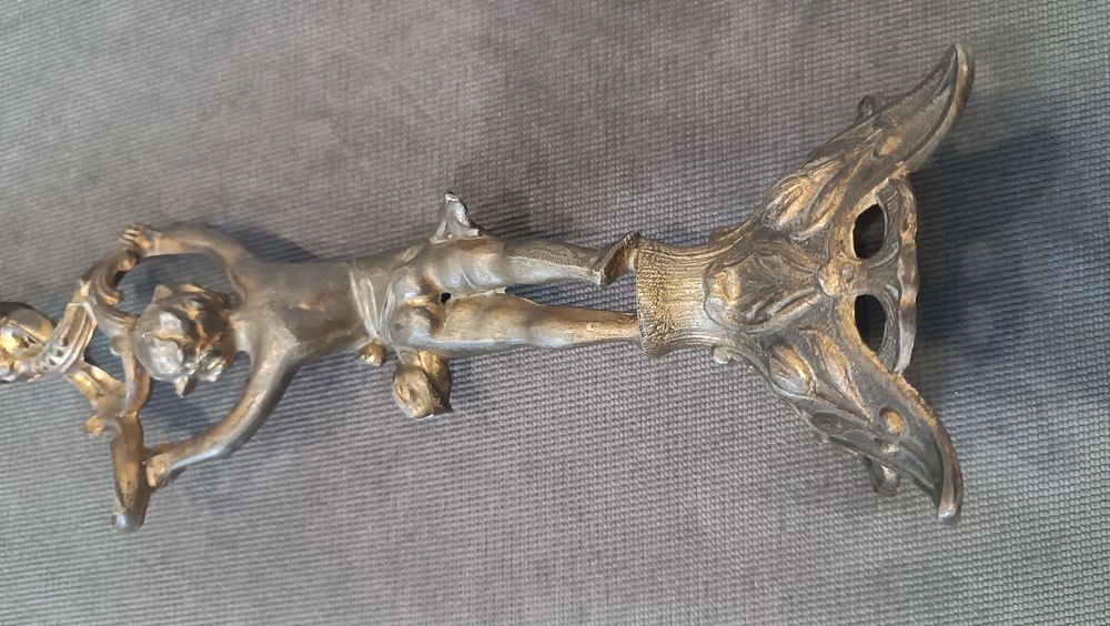Antyczny Świecznik Figuralny - Putto Neobarokowe (XIX/XX w.) - Wysoka