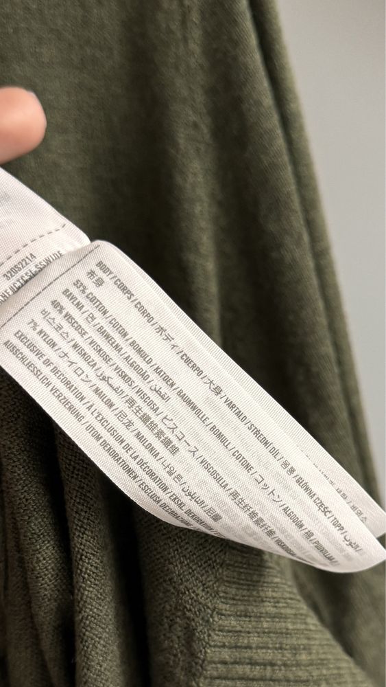 Sweter męski z wiskozy khaki S Holister