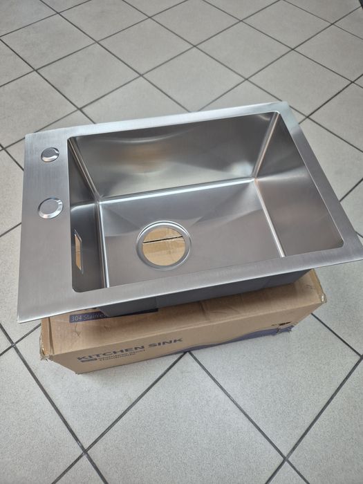 Stalowy zlew INOX 35x50x19 zlewozmywak kuchnia srebrny 1 komora