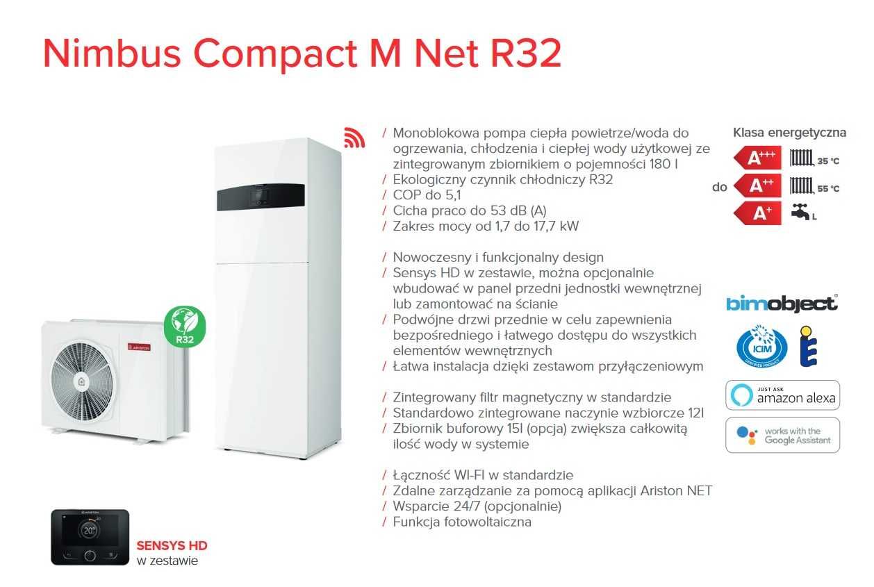 Pompa Ciepła ARISTON Nimbus Compact 50 M NET R32 - od ręki