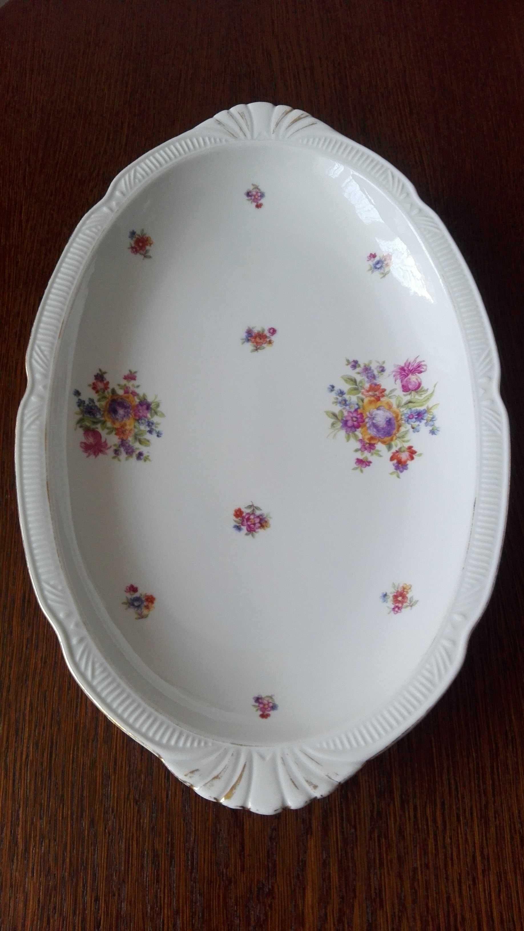 Półmisek duży, fason Szczecin, stara porcelana Chodzież