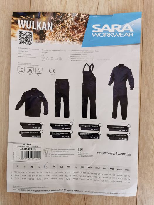 Spodnie spawalnicze Sara Wulkan roz L trudnopalne