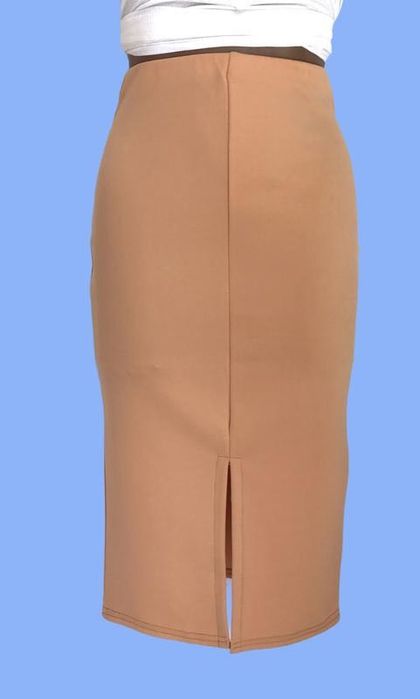 MISSGUIDED Новая юбка карандаш беж разрез спереди