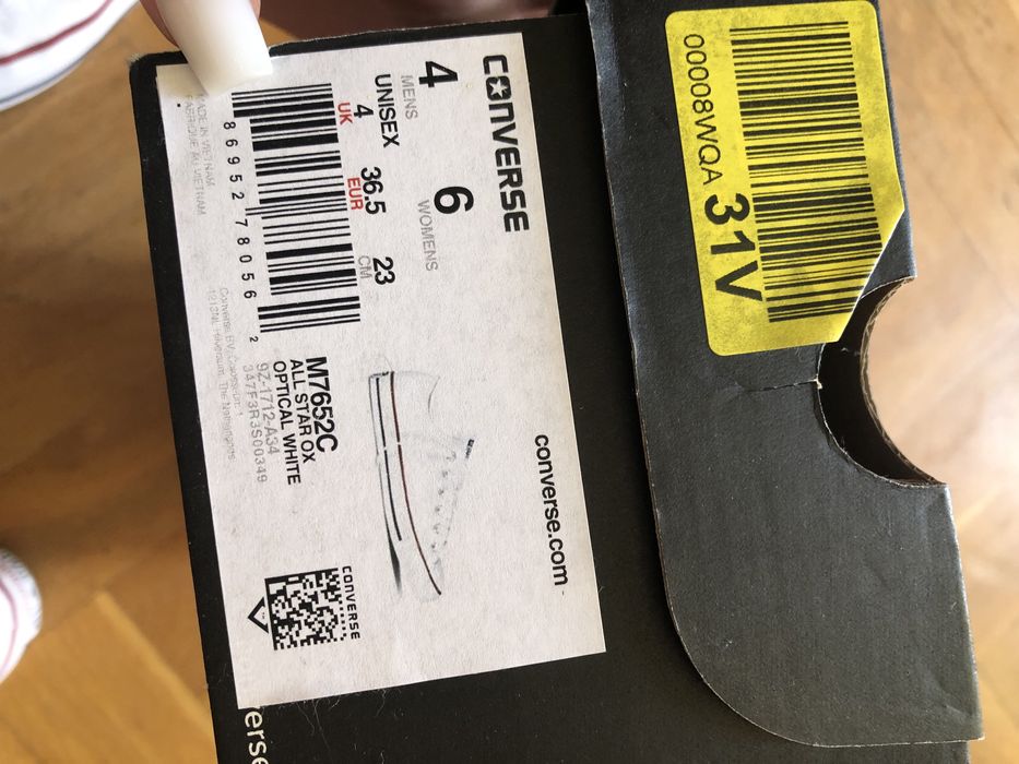 Converse białe niskie low white all star trampki 36,5