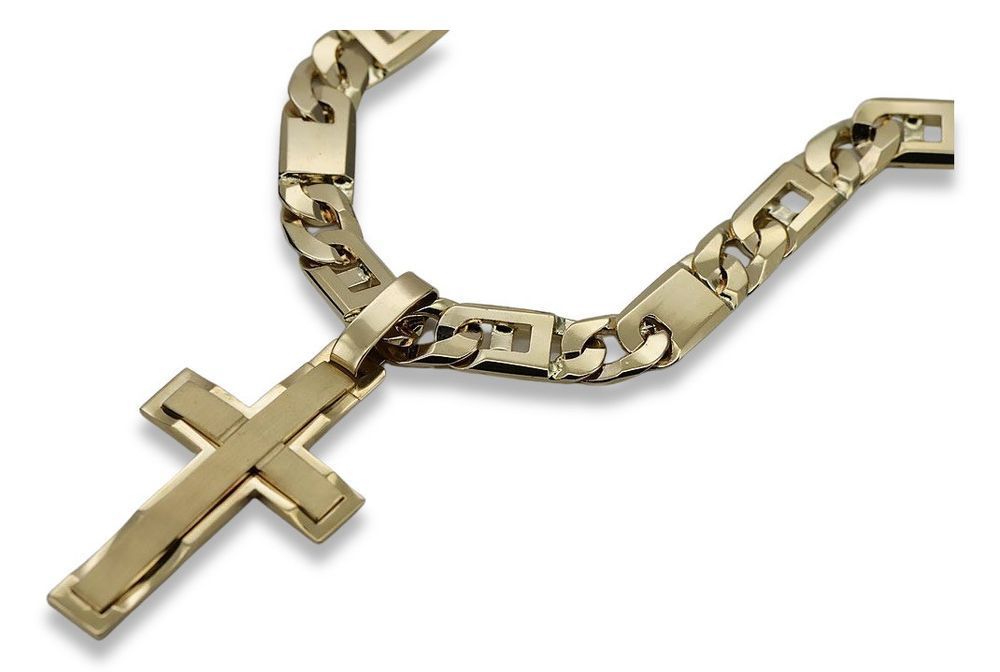 Złoty krzyżyk z łańcuszkiem 14k 585 ctc022y&cc098y