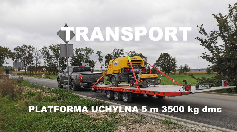 Pomoc drogowa, usługi transportowe,  - laweta 5m uchylna 3500 kg dmc