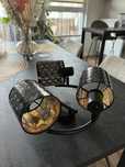 Lampa sufitowa czarna Tuluza 3xE14 40W z kloszami Reality