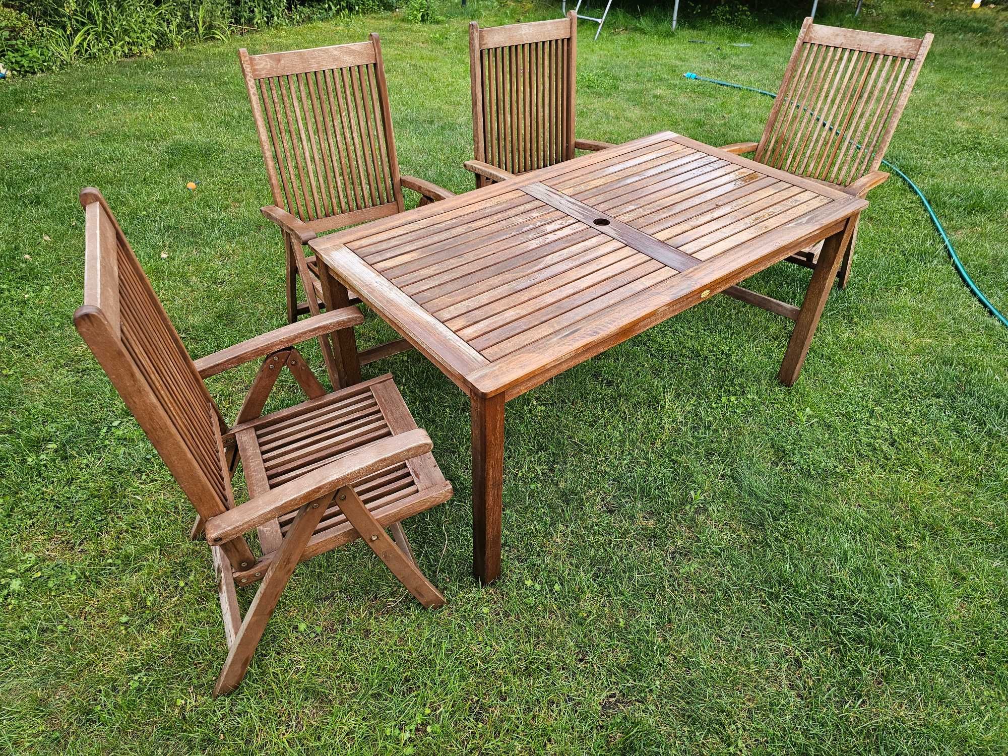 Zestaw ogrodowy stół i 4 krzesla pozycyjne