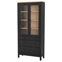 Biblioteczka ikea  HEMNES Witryna z 3 szufl czarnybrąz 90x197 nowa !!