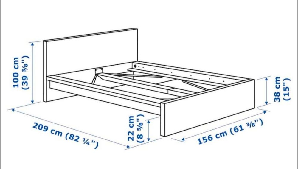 Nowe Łóżko drewniane Ikea Malm 140x200 stelaż i materac