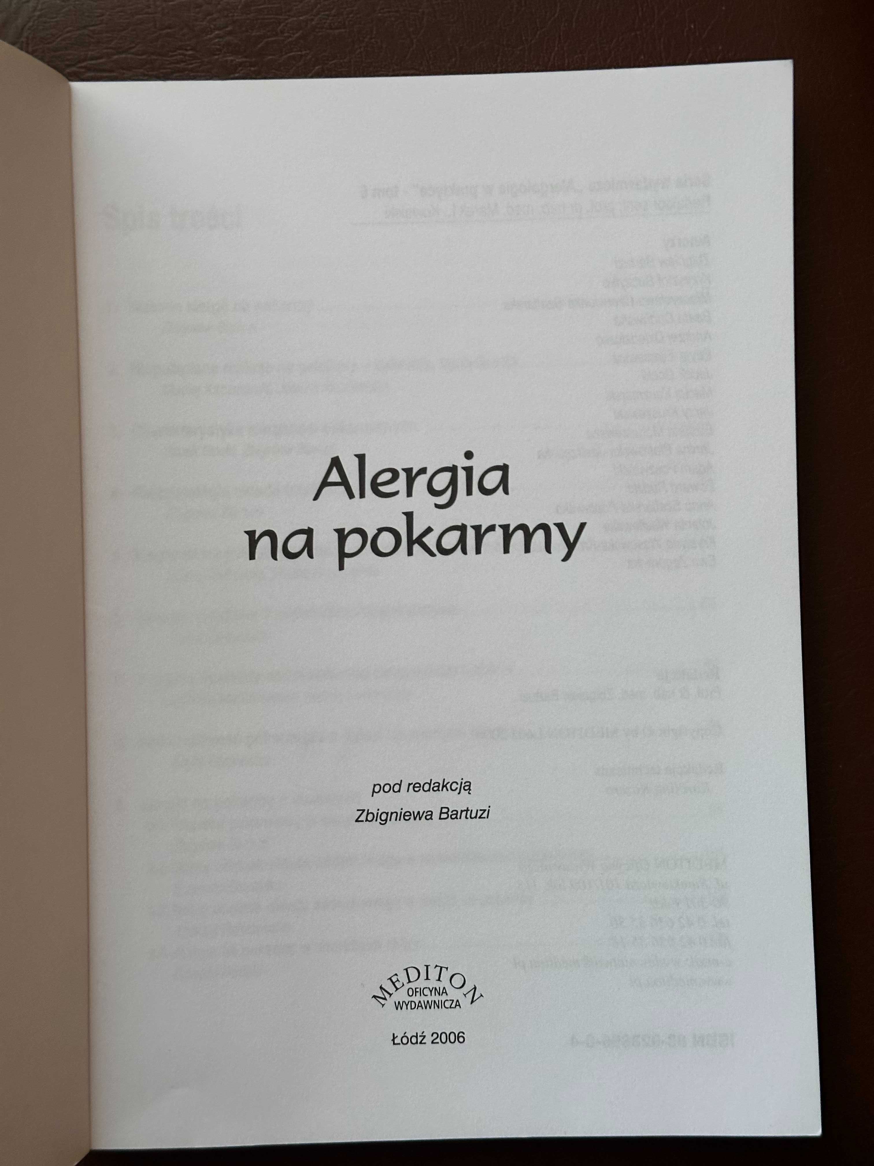 Alergia na pokarmy pod red. Zbigniewa Bartuzi