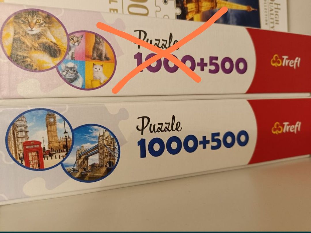 Puzzle trefl tysiąc, pięćset elementów zwierzęta, koty