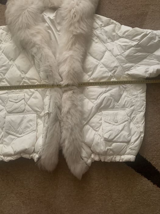 Куртка єврозима хутро колір білий