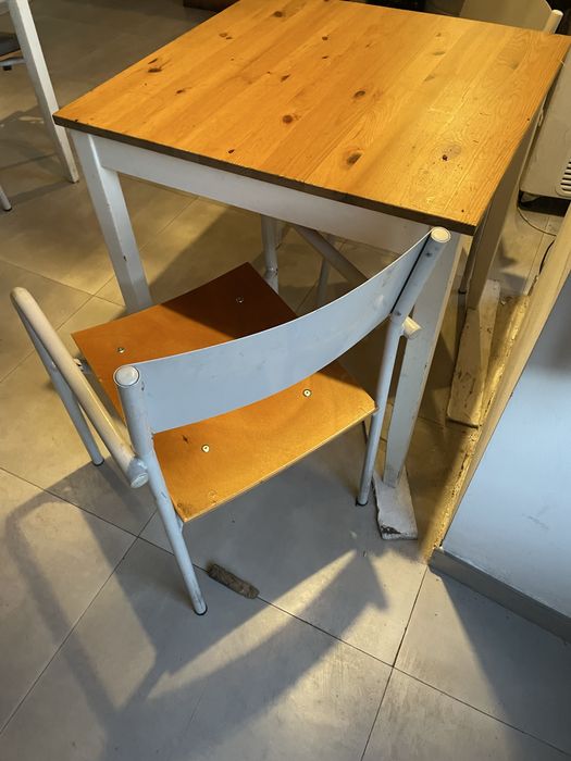 Cadeiras tampo madeira galvanizadas