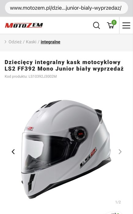 Dziecięcy kask motocyklowy LS2 FF392 Mono Junior rozm L