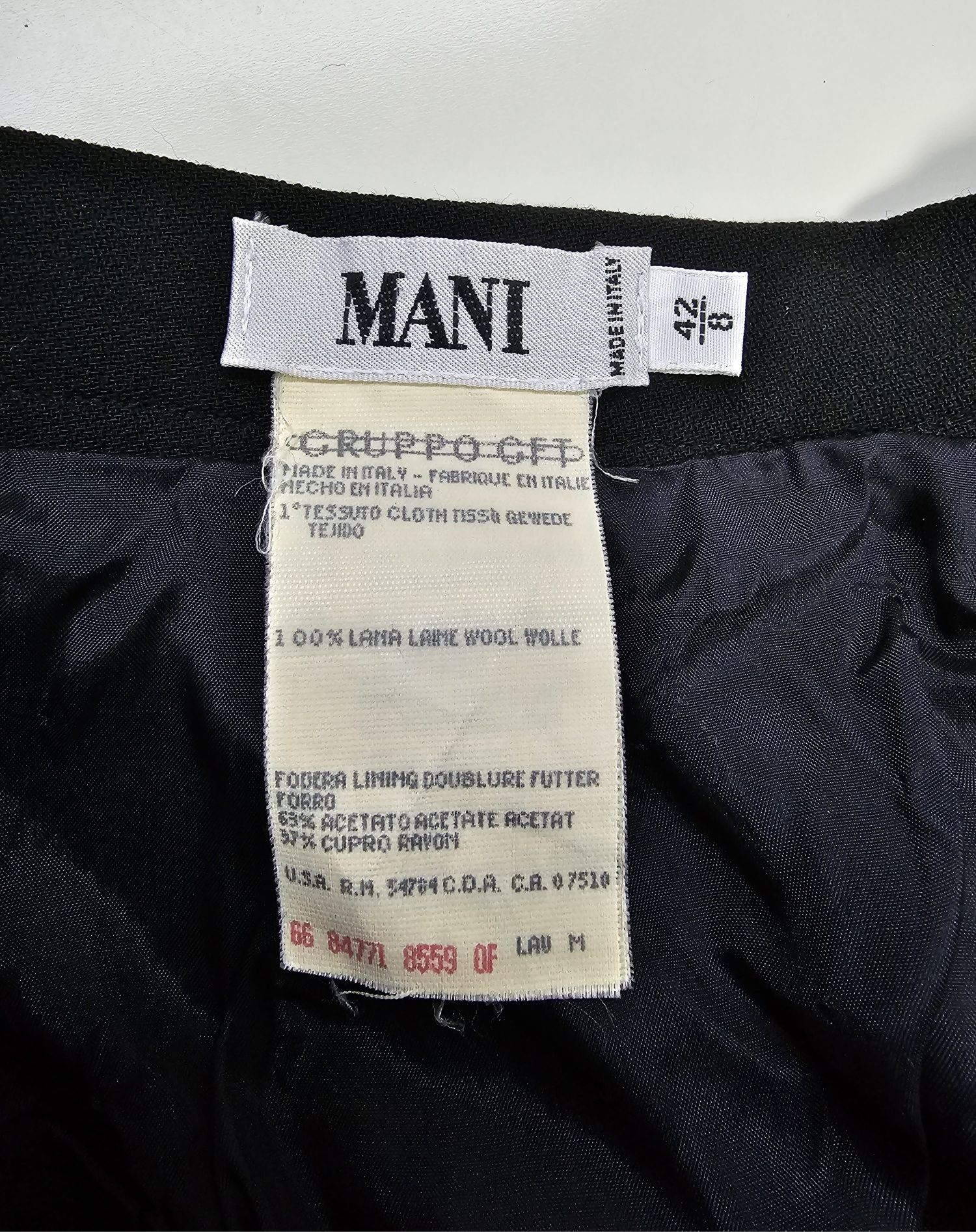 Mani by Armani spódnica czarna wełniana vintage