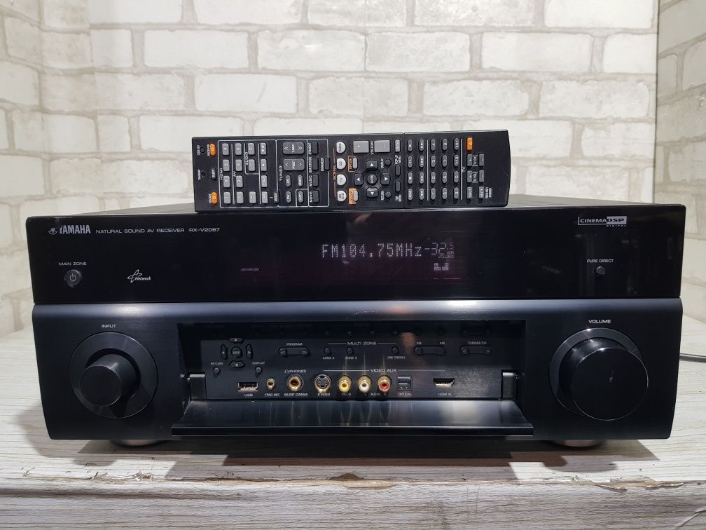 9.2 AV ресивер YAMAHA RX-V2067, 130 Вт на кан,HDMI, USB, LAN, б/у