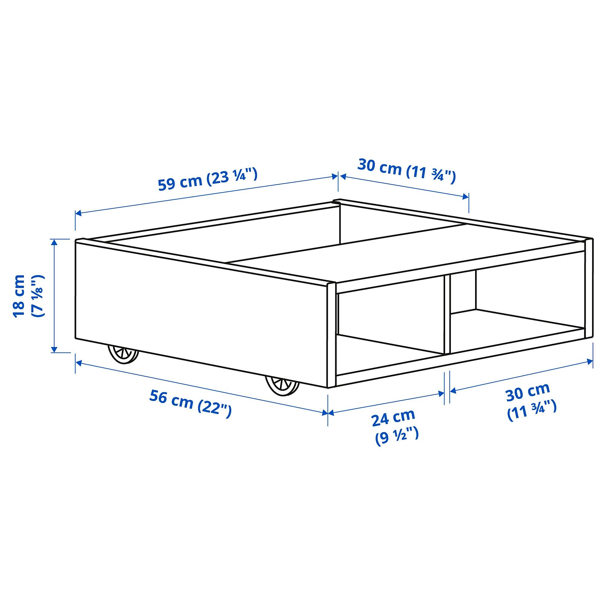IKEA FREDVANG pojemnik pod łóżko stolik nocny na kółkach biały