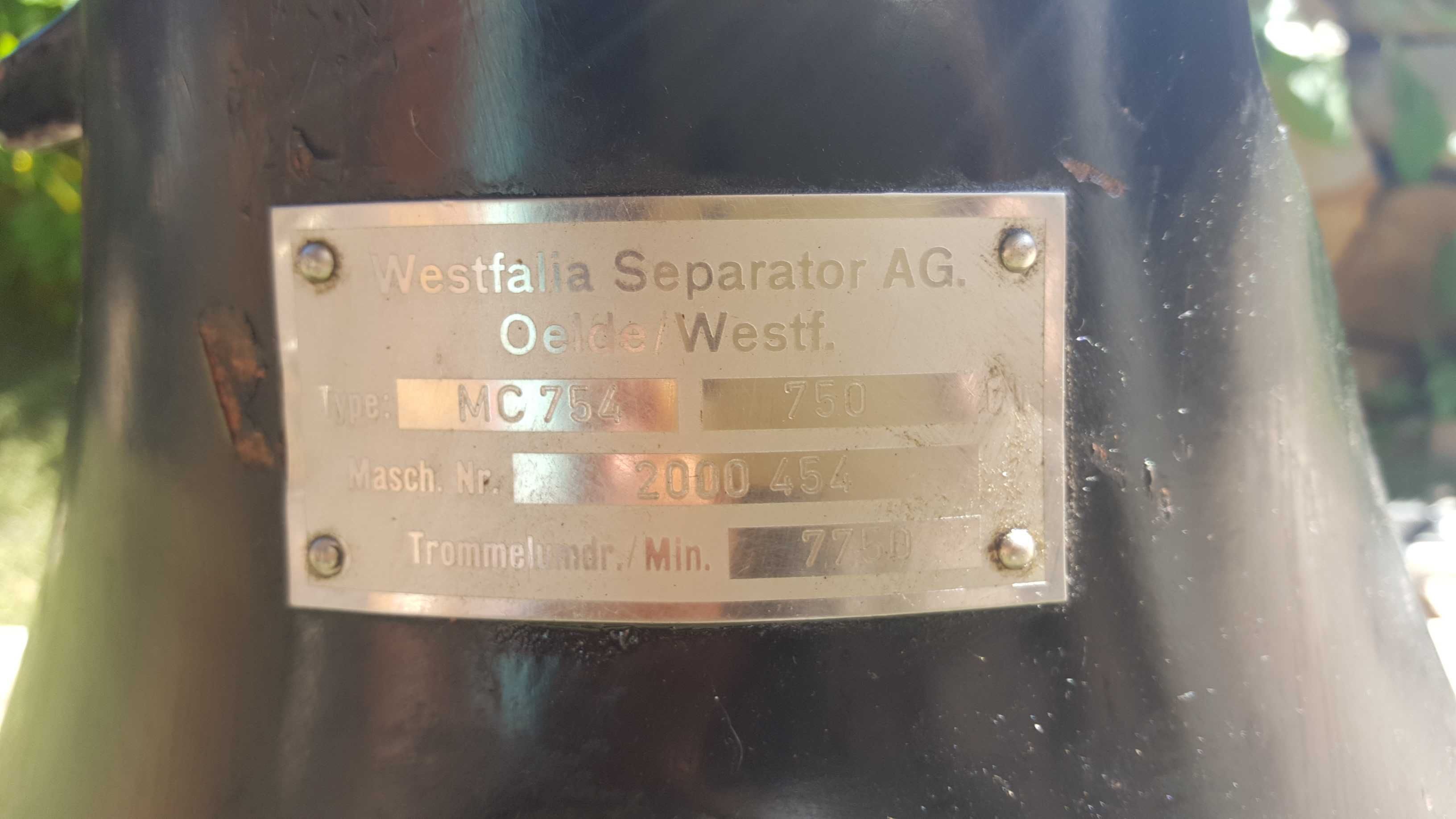 westphalia separator, oil centrifuge