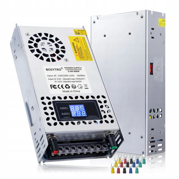 impulsowy 25A 600W, AC 110V/220V do DC 0-24V