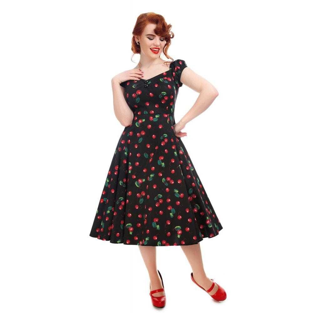 Piękna sukienka w wiśnie Collectif Dolores 50's Cherry Vintage Retro