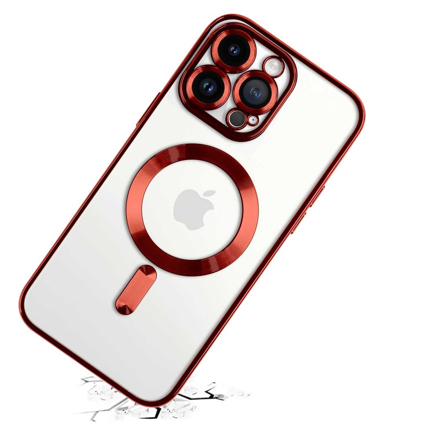 Etui Plecki do Iphone 13/14/15 Plus Pro Max Magnetyczne Czerwony Case