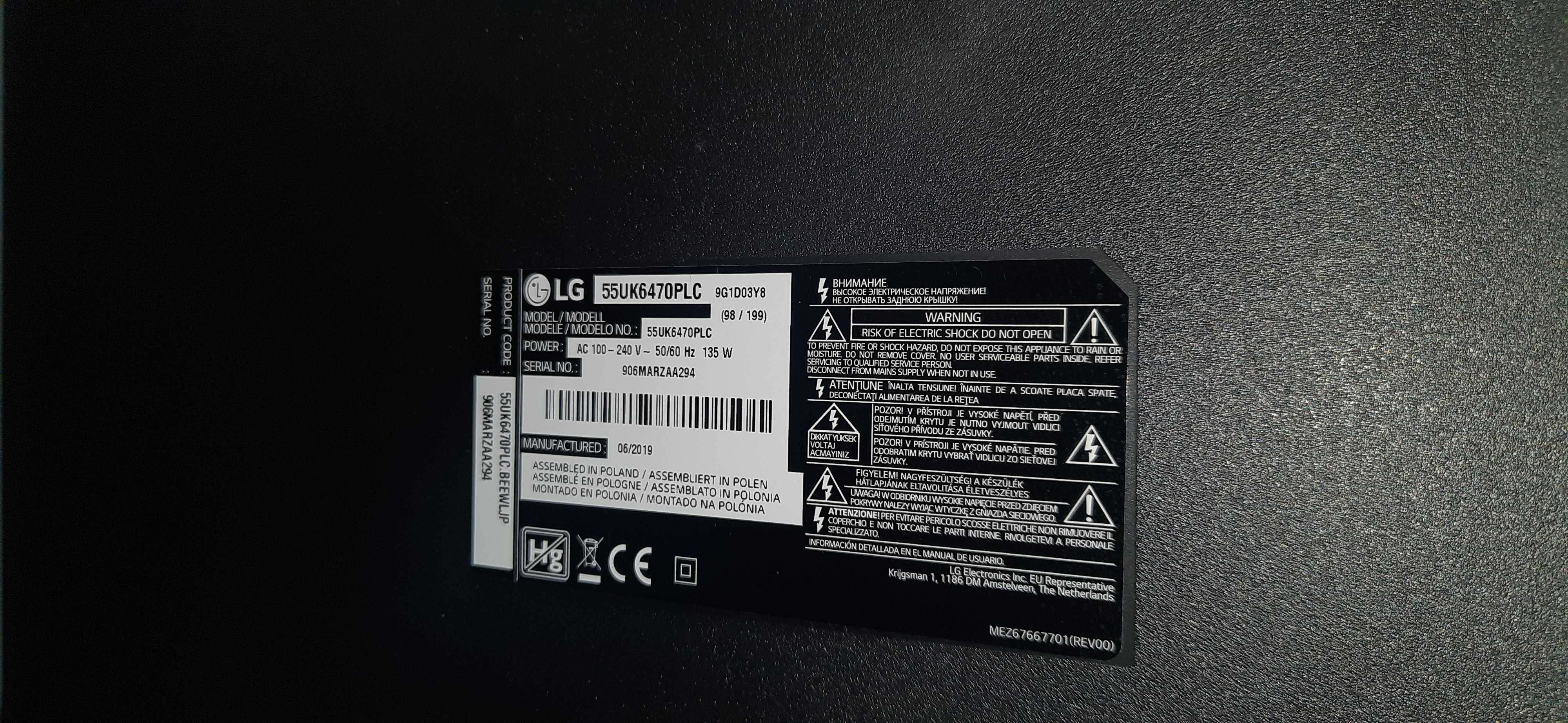LG 55uk6470plc zasilacz, płyta główna, podświetlenie