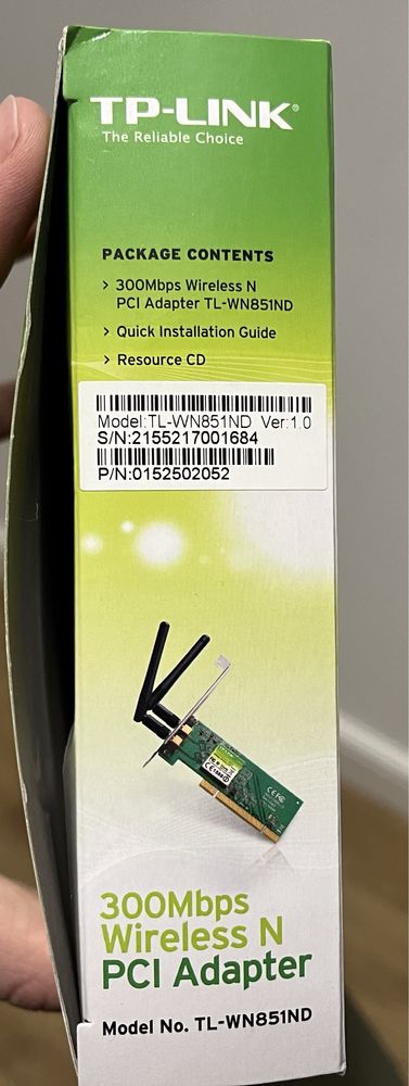 Adapter karta sieciowa PCI Wi-Fi TP-Link TL-WN851ND V1