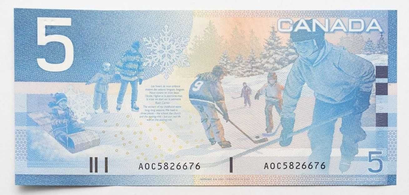 Banknot Kanada 5 dolarów 2002