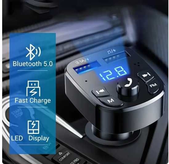 FM Модулятор Car Bluetooth.  USB 3.1A. Быстрая зарядка. Швидка заряд.