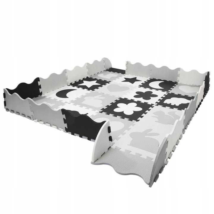 Duża Mata Piankowa Puzzle Edukacyjne Dla Dzieci Składana Kojec 16 Szt